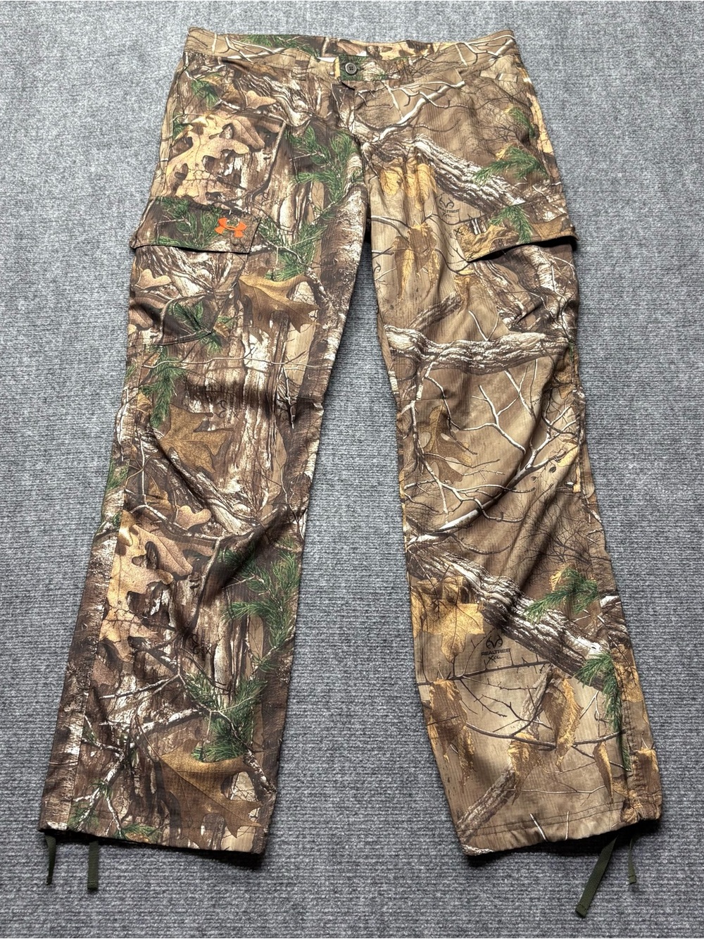 Under Armour Cargo Pants Mens 38x32 Brown Realtree Xtra Camo 1235162 Ripstop